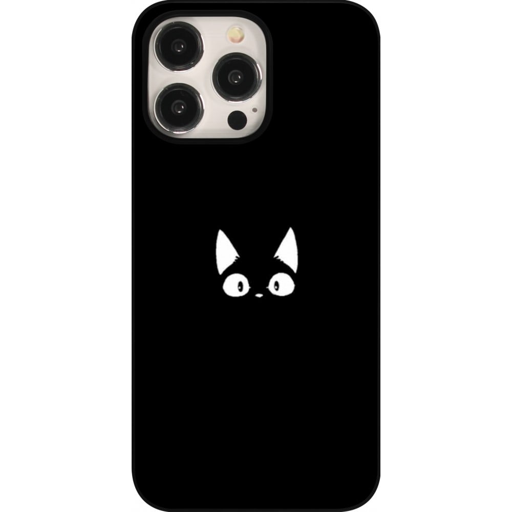 Coque iPhone 15 Pro Max - Funny cat on black