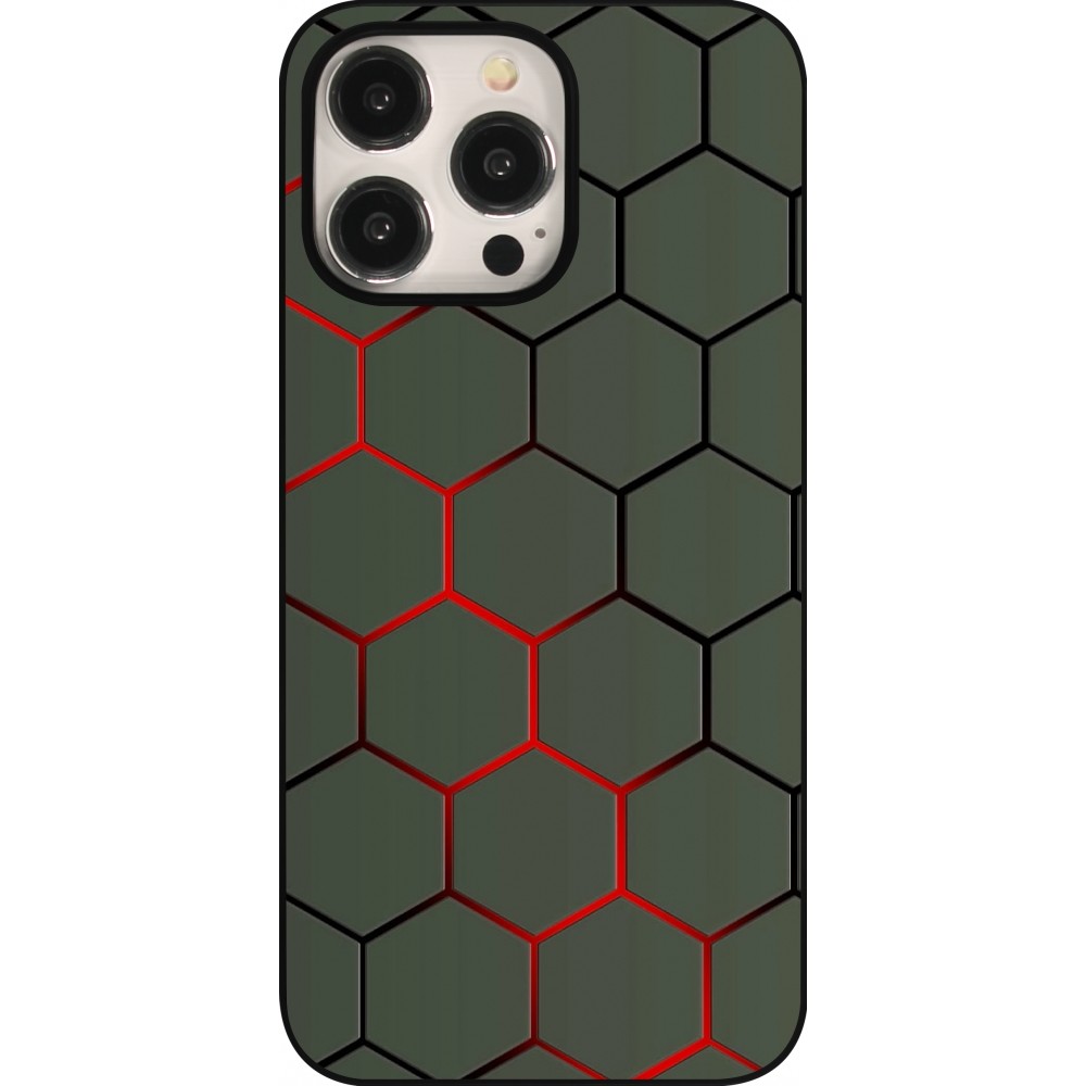 Coque iPhone 15 Pro Max - Geometric Line red