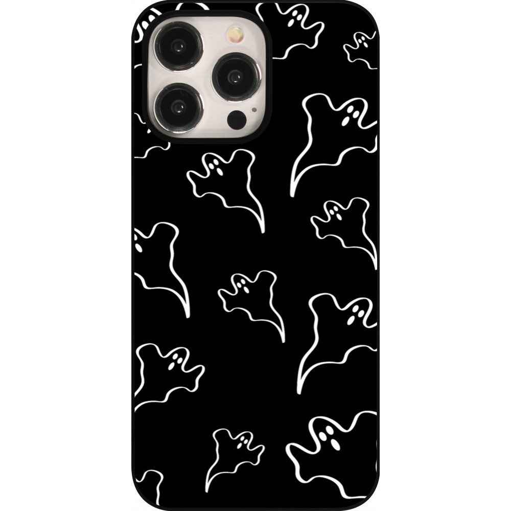 iPhone 15 Pro Max Case Hülle - Halloween 2024 black and white ghosts