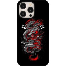 iPhone 15 Pro Max Case Hülle - Japanese style Dragon Tattoo Red Black