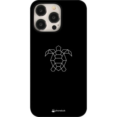 Coque iPhone 15 Pro Max - Turtles lines on black