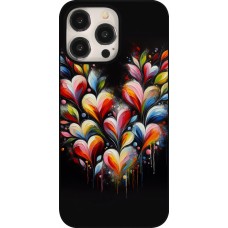 Coque iPhone 15 Pro Max - Valentine 2024 Coeur Noir Abstrait