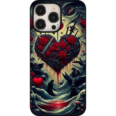 Coque iPhone 15 Pro Max - Dark Love Coeur Sang