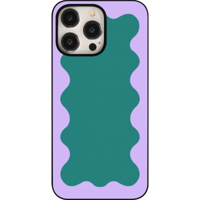 Coque iPhone 15 Pro Max - Wavy Rectangle Green Purple