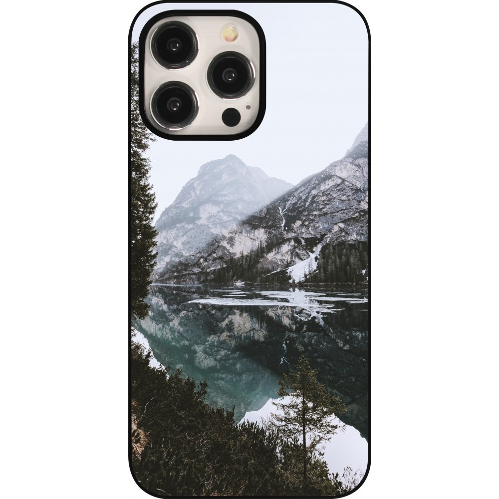 iPhone 15 Pro Max Case Hülle - Winter 22 snowy mountain and lake