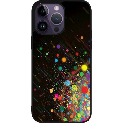 Coque iPhone 15 Pro Max - Silicone rigide noir Abstract Bubble Lines