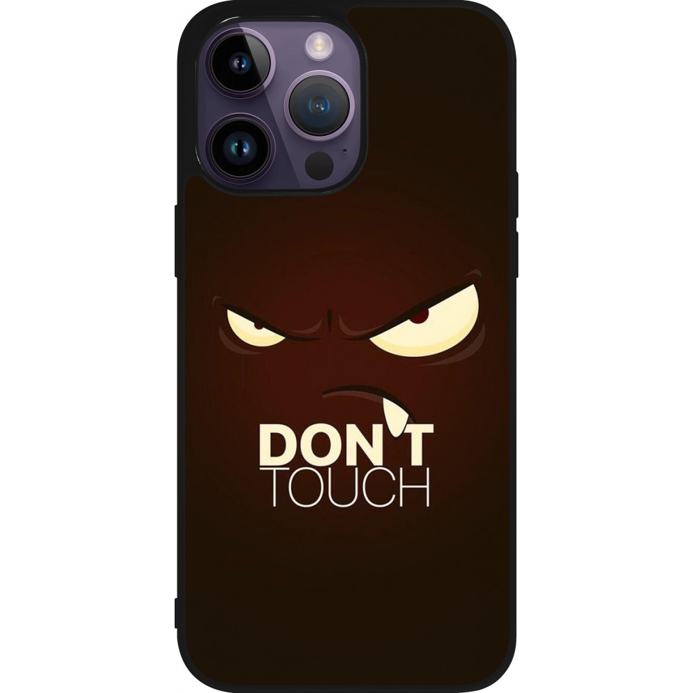 Coque iPhone 15 Pro Max - Silicone rigide noir Angry Dont Touch