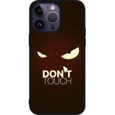 Coque iPhone 15 Pro Max - Silicone rigide noir Angry Dont Touch