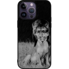 Coque iPhone 15 Pro Max - Silicone rigide noir Angry lions