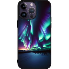 iPhone 15 Pro Max Case Hülle - Silikon schwarz Funkelndes Nordlicht