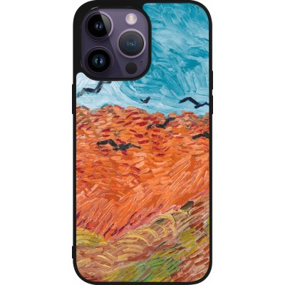 Coque iPhone 15 Pro Max - Silicone rigide noir Autumn 22 Van Gogh style