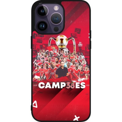 Coque iPhone 15 Pro Max - Silicone rigide noir Benfica Campeoes 2023