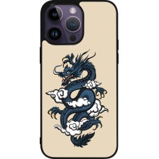 Coque iPhone 15 Pro Max - Silicone rigide noir Blue Dragon Tattoo