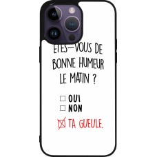 Coque iPhone 15 Pro Max - Silicone rigide noir Bonne humeur matin