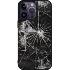 Coque iPhone 15 Pro Max - Silicone rigide noir Broken Screen