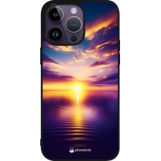 iPhone 15 Pro Max Case Hülle - Silikon schwarz Sonnenuntergang gelb violett