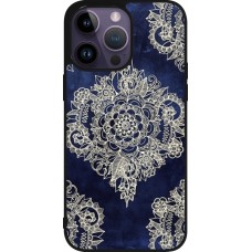 Coque iPhone 15 Pro Max - Silicone rigide noir Cream Flower Moroccan