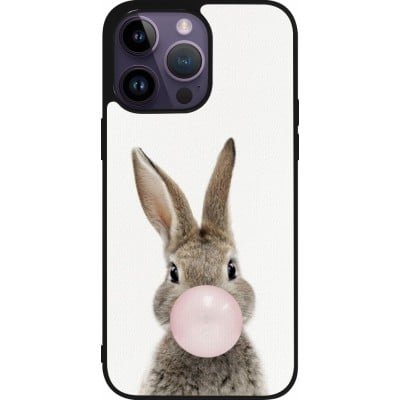 Coque iPhone 15 Pro Max - Silicone rigide noir Easter 2023 bubble gum bunny