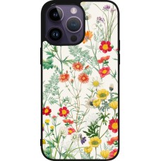 Coque iPhone 15 Pro Max - Silicone rigide noir Flora Botanical Wildlife