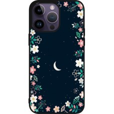 Coque iPhone 15 Pro Max - Silicone rigide noir Flowers space