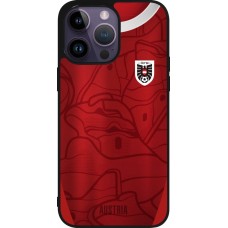 Coque iPhone 15 Pro Max - Silicone rigide noir Maillot de football Autriche personnalisable