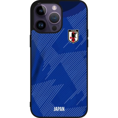 Coque iPhone 15 Pro Max - Silicone rigide noir Maillot de football Japon 2022 personnalisable