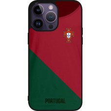 Coque iPhone 15 Pro Max - Silicone rigide noir Maillot de football Portugal 2022