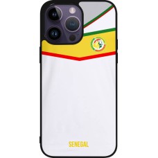 Coque iPhone 15 Pro Max - Silicone rigide noir Maillot de football Senegal 2022 personnalisable