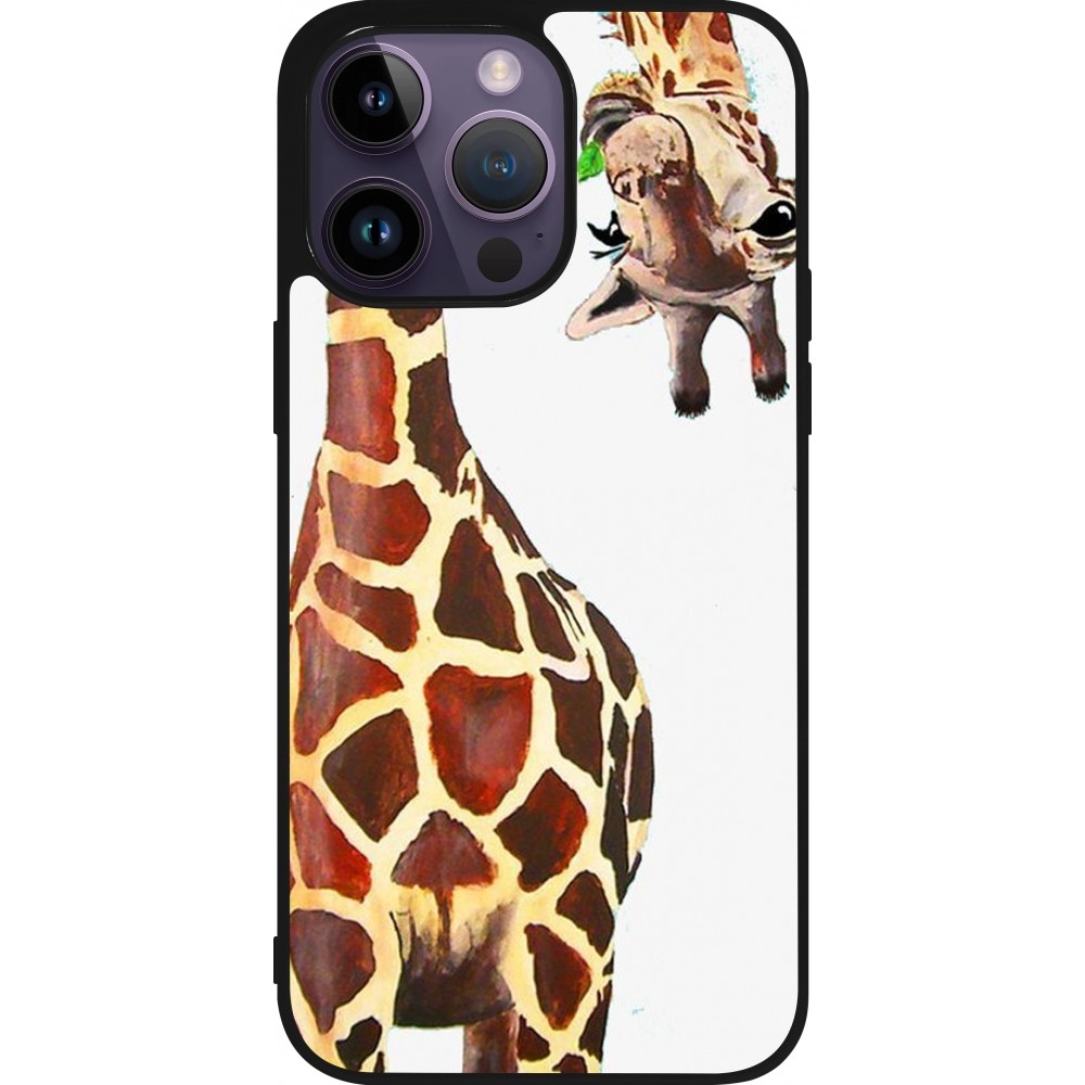 Coque iPhone 15 Pro Max - Silicone rigide noir Giraffe Fit