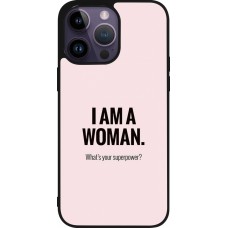 Coque iPhone 15 Pro Max - Silicone rigide noir I am a woman