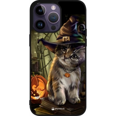 Coque iPhone 15 Pro Max - Silicone rigide noir Halloween 21 Witch cat