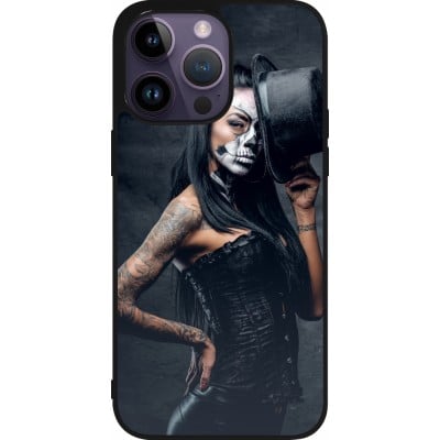 Coque iPhone 15 Pro Max - Silicone rigide noir Halloween 22 Tattooed Girl