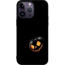 Coque iPhone 15 Pro Max - Silicone rigide noir Halloween 2023 discreet pumpkin