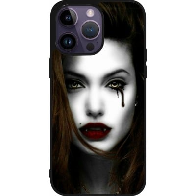 Coque iPhone 15 Pro Max - Silicone rigide noir Halloween 2023 gothic vampire