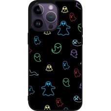 Coque iPhone 15 Pro Max - Silicone rigide noir Halloween 2024 colorful ghosts