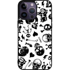 Coque iPhone 15 Pro Max - Silicone rigide noir Halloween 2024 skeleton mix