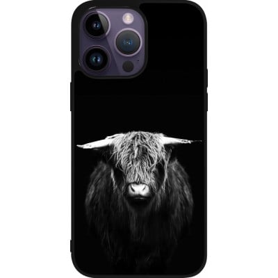 Coque iPhone 15 Pro Max - Silicone rigide noir Highland calf black