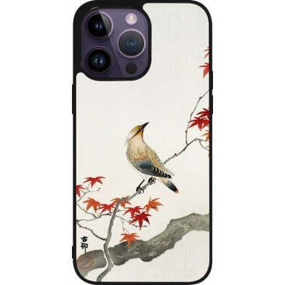 Coque iPhone 15 Pro Max - Silicone rigide noir Japanese Bird