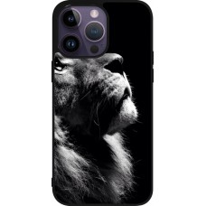 iPhone 15 Pro Max Case Hülle - Silikon schwarz Lion looking up