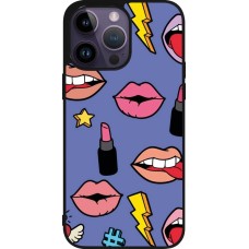 Coque iPhone 15 Pro Max - Silicone rigide noir Lips and lipgloss