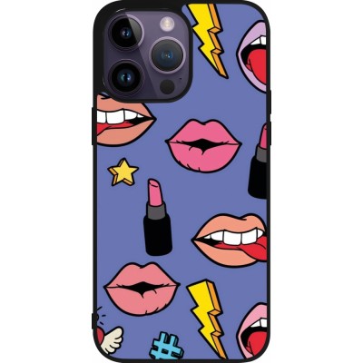 Coque iPhone 15 Pro Max - Silicone rigide noir Lips and lipgloss