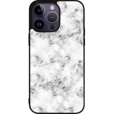 Coque iPhone 15 Pro Max - Silicone rigide noir Marble 01