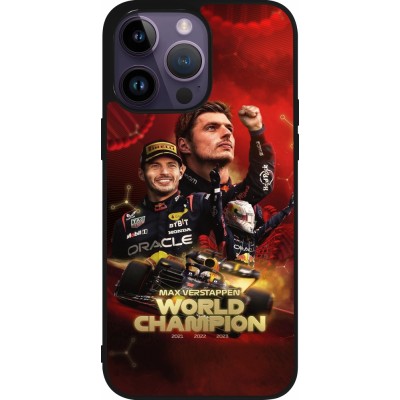 Coque iPhone 15 Pro Max - Silicone rigide noir Max Verstappen Champion 2023