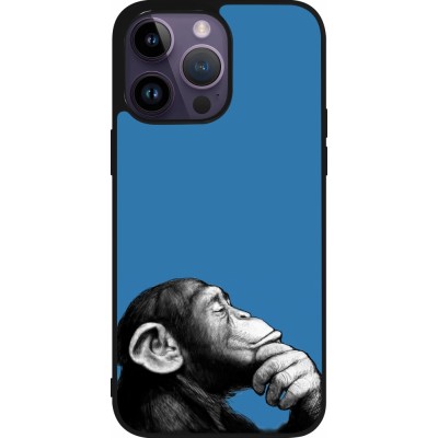 Coque iPhone 15 Pro Max - Silicone rigide noir Monkey Pop Art