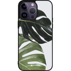 Coque iPhone 15 Pro Max - Silicone rigide noir Monstera Plant