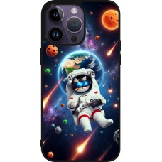 Coque iPhone 15 Pro Max - Silicone rigide noir VR SpaceCat Odyssey