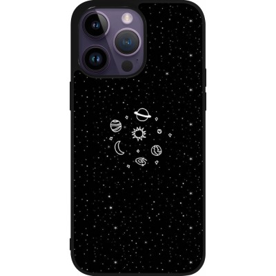 Coque iPhone 15 Pro Max - Silicone rigide noir Space Doodle