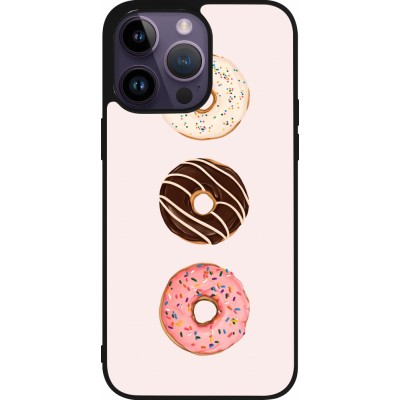 Coque iPhone 15 Pro Max - Silicone rigide noir Spring 23 donuts