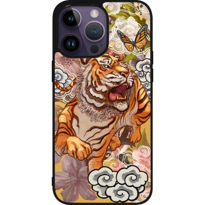 Coque iPhone 15 Pro Max - Silicone rigide noir Spring 23 japanese tiger