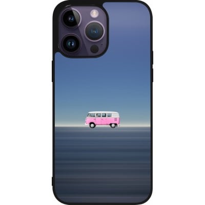 Coque iPhone 15 Pro Max - Silicone rigide noir Spring 23 pink bus